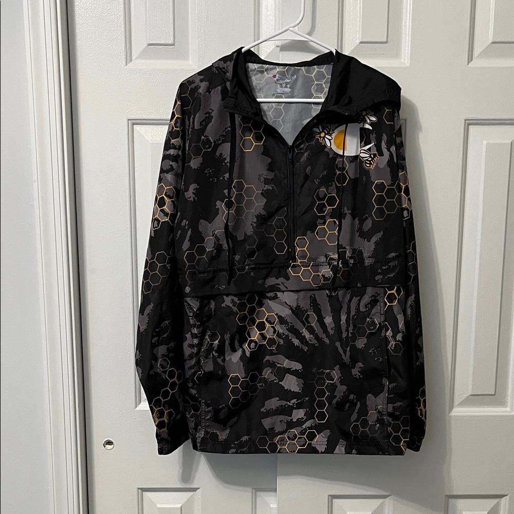 Unisex Champion Savinthebees Black/Gold‎ Windbreaker Honey Size Medium